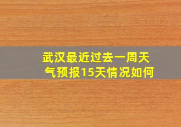 武汉最近过去一周天气预报15天情况如何