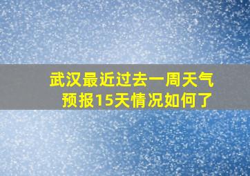 武汉最近过去一周天气预报15天情况如何了