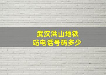 武汉洪山地铁站电话号码多少