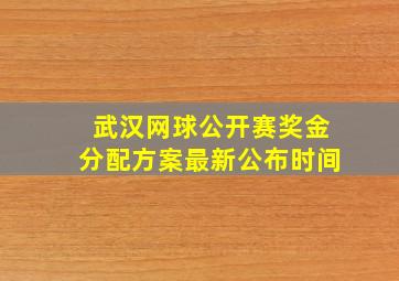 武汉网球公开赛奖金分配方案最新公布时间