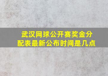 武汉网球公开赛奖金分配表最新公布时间是几点