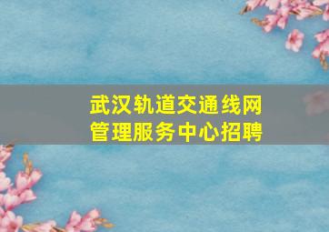 武汉轨道交通线网管理服务中心招聘