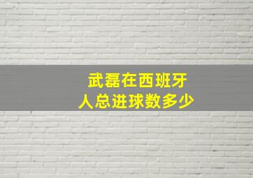 武磊在西班牙人总进球数多少