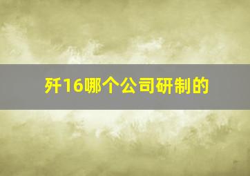 歼16哪个公司研制的