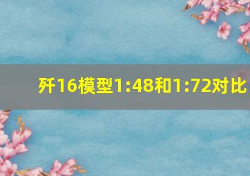 歼16模型1:48和1:72对比