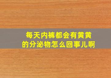 每天内裤都会有黄黄的分泌物怎么回事儿啊