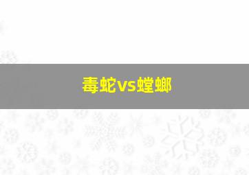 毒蛇vs螳螂