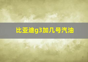 比亚迪g3加几号汽油