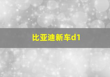 比亚迪新车d1