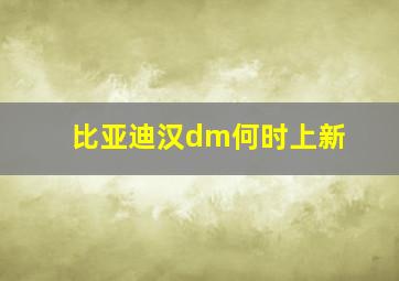 比亚迪汉dm何时上新