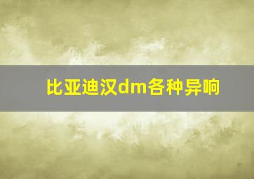 比亚迪汉dm各种异响