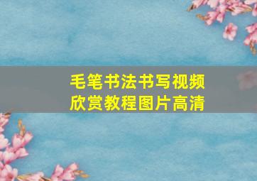 毛笔书法书写视频欣赏教程图片高清