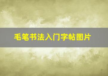 毛笔书法入门字帖图片