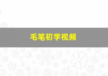 毛笔初学视频