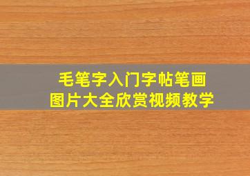 毛笔字入门字帖笔画图片大全欣赏视频教学