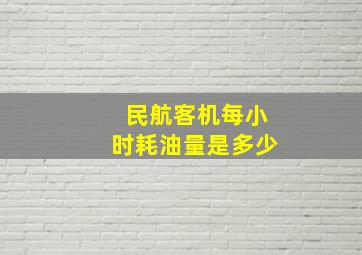 民航客机每小时耗油量是多少