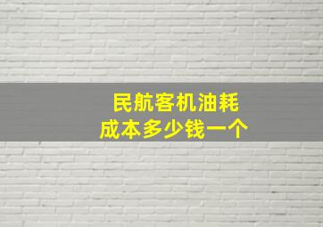 民航客机油耗成本多少钱一个