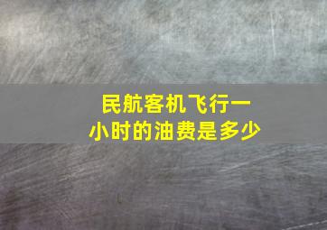 民航客机飞行一小时的油费是多少