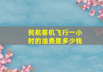 民航客机飞行一小时的油费是多少钱