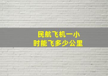 民航飞机一小时能飞多少公里