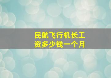 民航飞行机长工资多少钱一个月