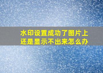 水印设置成功了图片上还是显示不出来怎么办