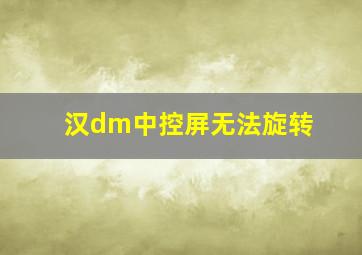 汉dm中控屏无法旋转