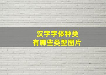 汉字字体种类有哪些类型图片