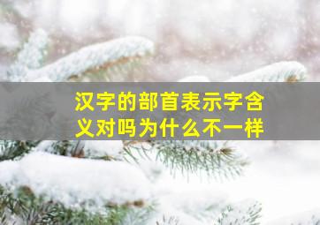 汉字的部首表示字含义对吗为什么不一样