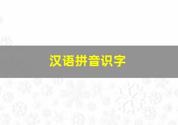 汉语拼音识字