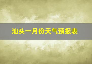 汕头一月份天气预报表