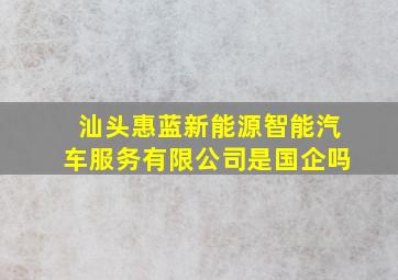 汕头惠蓝新能源智能汽车服务有限公司是国企吗