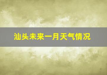 汕头未来一月天气情况