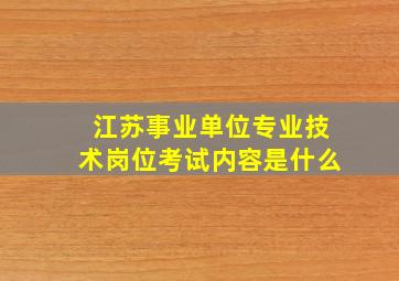 江苏事业单位专业技术岗位考试内容是什么