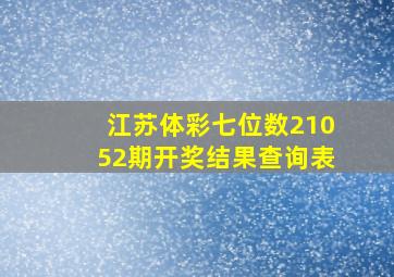 江苏体彩七位数21052期开奖结果查询表