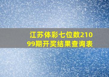 江苏体彩七位数21099期开奖结果查询表