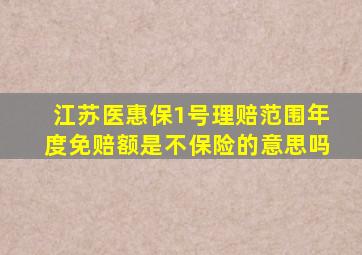 江苏医惠保1号理赔范围年度免赔额是不保险的意思吗