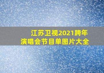 江苏卫视2021跨年演唱会节目单图片大全