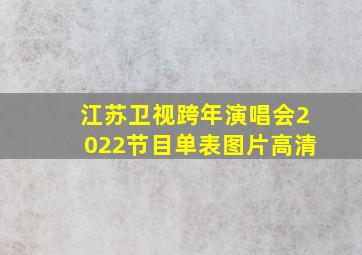 江苏卫视跨年演唱会2022节目单表图片高清