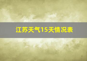 江苏天气15天情况表