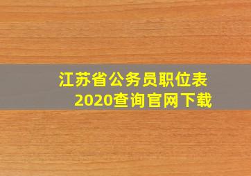 江苏省公务员职位表2020查询官网下载