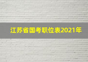 江苏省国考职位表2021年