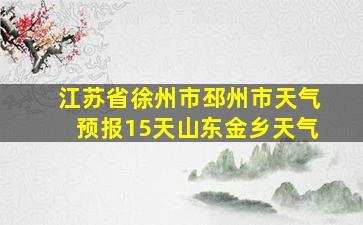 江苏省徐州市邳州市天气预报15天山东金乡天气