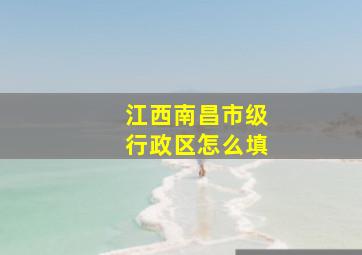 江西南昌市级行政区怎么填