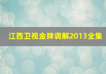 江西卫视金牌调解2013全集