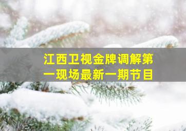 江西卫视金牌调解第一现场最新一期节目