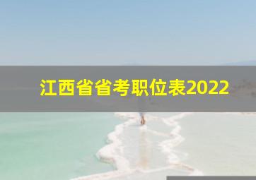 江西省省考职位表2022