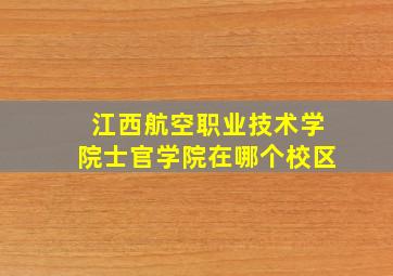 江西航空职业技术学院士官学院在哪个校区