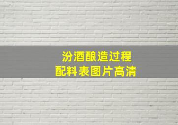 汾酒酿造过程配料表图片高清