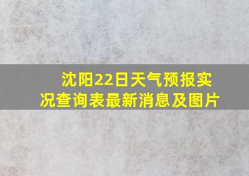 沈阳22日天气预报实况查询表最新消息及图片